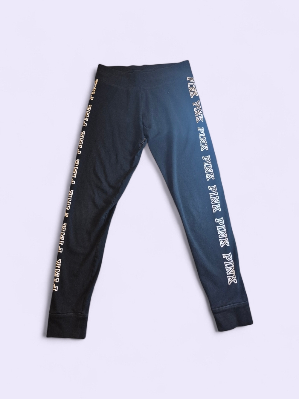 PINK Victoria's Secret Black Logo Side-Stripe Leggings